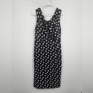 RockSteady Black Wiggle Dress with White Skull Print 1X (6586)